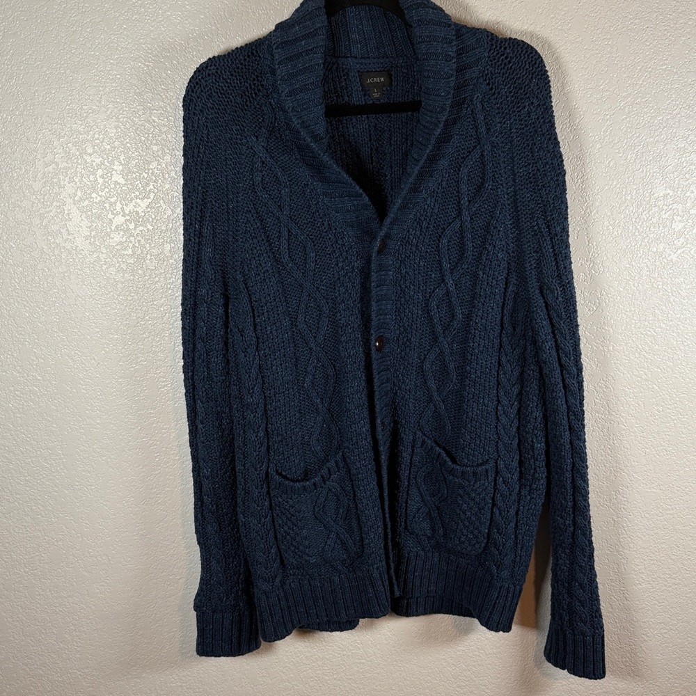 J. Crew Navy Blue Men's Shawl Cardigan Sweater